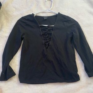 Front cross three quarter sleeves shirt!!!